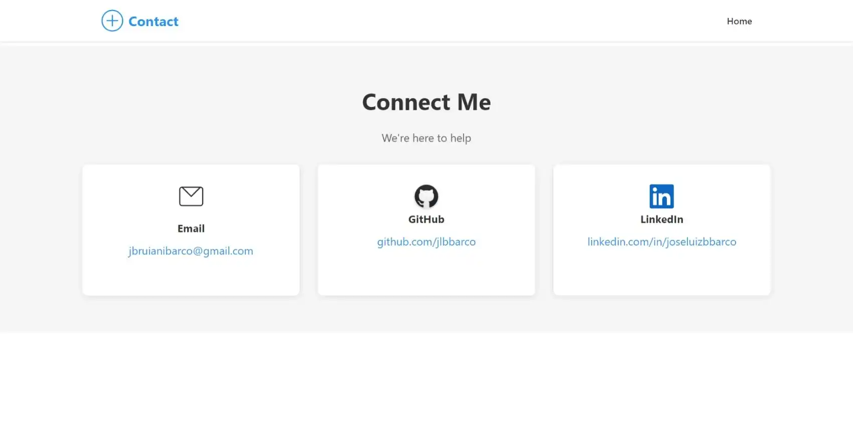 Imagem do site de contato